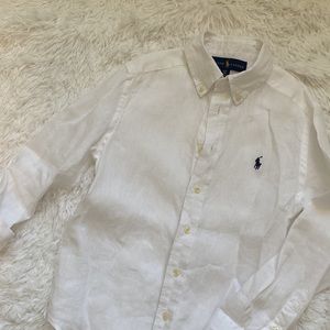 Polo Ralph Lauren boys long sleeve button down linen collared shirt